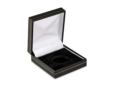 Black Leatherette Full Sovereign In Capsule Coin Box