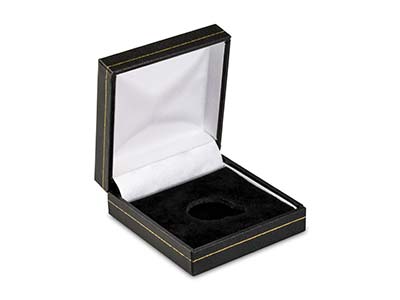 Black Leatherette Half Sovereign In Capsule Coin Box