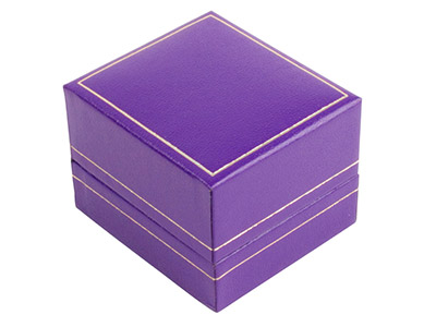 Purple Leatherette Ring Box - Standard Image - 3