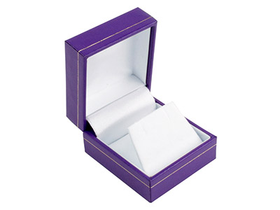 Purple Leatherette Stud Earring Box - Standard Image - 2