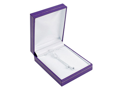 Purple Leatherette Pendant Box - Standard Image - 1