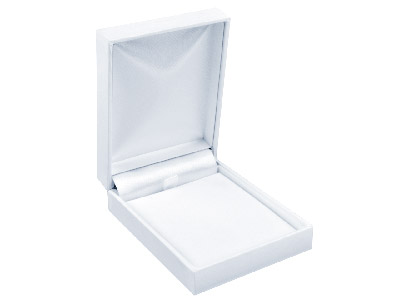 White Leatherette Pendant Box - Standard Image - 1