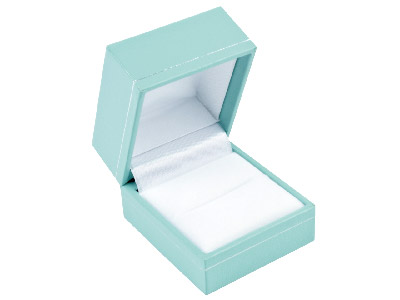 Turquoise Leatherette Ring Box - Standard Image - 1