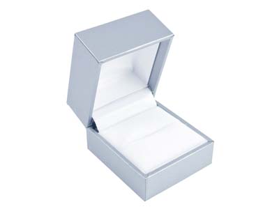 Silver Leatherette Ring Box