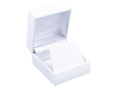 White Leatherette Stud Earring Box