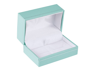 Turquoise Leatherette Cufflink Box - Standard Image - 1