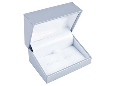Silver Leatherette Cufflink Box
