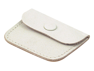 Leather White Ring Pouch, Ideal As A Wedding Ring Purse