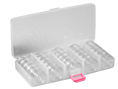 Set Of 25 Bead Storage Stack Jars  In A Clear Box - Standard Image - 5