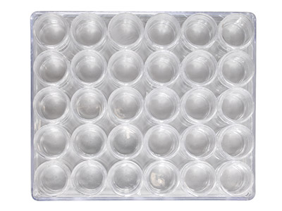 Clear Bead Storage Jar Set, 30 Mini Jars In A Clear Box - Standard Image - 3