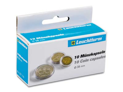 Leuchtturm Coin Capsules Size 38mm Pack of 10 - Standard Image - 1