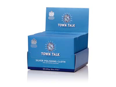Town Talk Silver Cloth Small,      12.5cm X 17.5cm, Anti-tarnish,     Trade Pack of 50 - Standard Image - 1