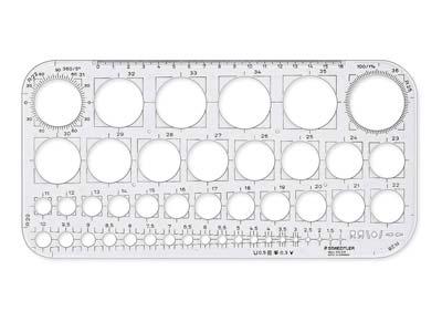 Staedtler Mars Circle Template, 1mm To 36mm - Standard Image - 1
