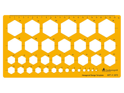 Hexagon Template, 3mm To 42mm      Diameters