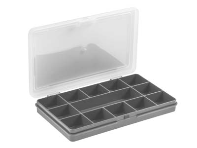 Wham Mini Storage Organiser         17x11x2.5cm 13 Compartments Dolphin Grey