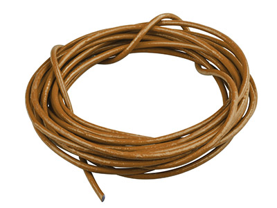 Brown Round Leather Cord 2mm       Diameter, 1 X 5 Metre Length - Standard Image - 1
