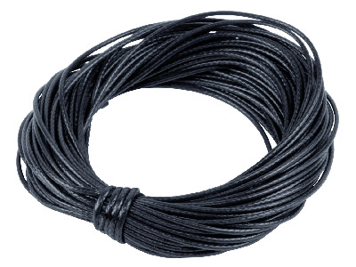 Waxed Beading Cord Black 1mm Round X 10 Metres - Standard Image - 1