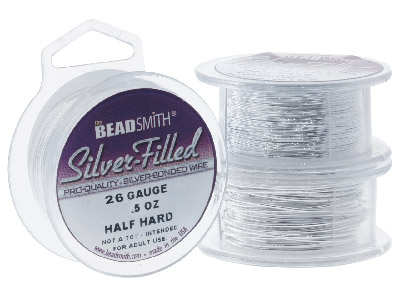 Beadsmith Silver Filled Wire 26    Gauge 39.25ft Half Hard Round 6   Fine Silver On Brass