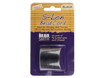 Beadsmith S-lon Bead Cord Black Tex 210 Gauge #18 70m - Standard Image - 2