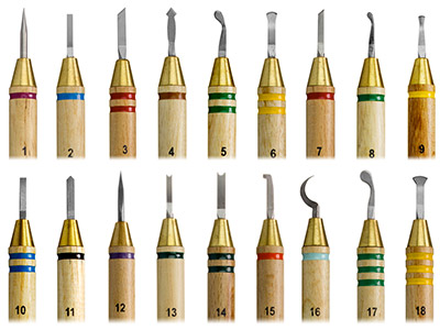 Wolf Toolstrade Precision Wax    Carver Complete Set Of 18 Sizes    1-18