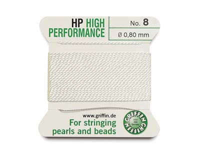 Griffin High Performance, Bead     Cord, White, Size 8