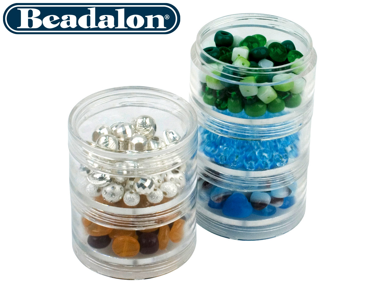 Beadalon Medium Bead Storage Stackable Containers Five Per Stack