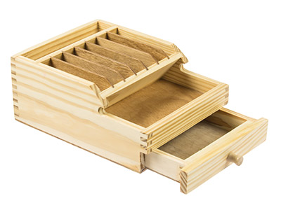 Wooden Benchtop Organiser With Drawer