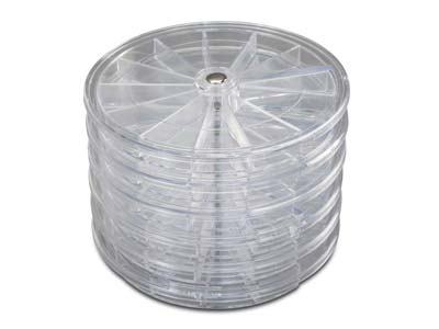 Beadsmith Keeper Spinner Stackable Round Containers Pack of 6 - Standard Image - 2