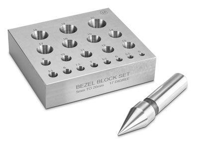 Round Bezelcollet Forming Block   With 20 Holes And 17 Degree Angle  Punch Included