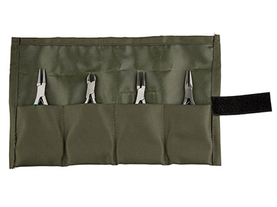 Jewellers Pliers Kit In Protective Canvas Storage Wrap, 4x 110mm      Pliers - Standard Image - 1