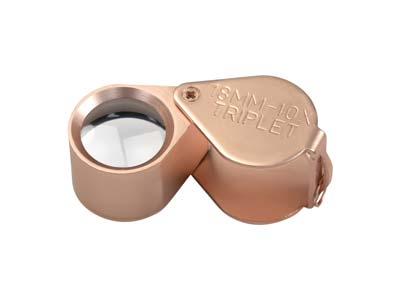 Loupe Rose Gold Coloured In Case   X10 Magnification - Standard Image - 1
