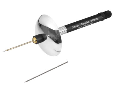 Soldering Probe With Large Heat    Shield, Titanium And Tungsten Tips