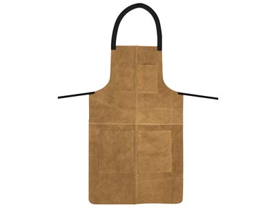 Heavy Duty Genuine Suede Leather   Apron With Four Pockets And Waist  Tie - Standard Image - 1
