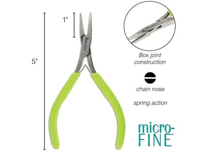 Micro-fine Mini Chain Nose Pliers  With Springs 125mm/5