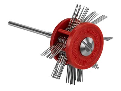 Pendant Frosting Wheel, Fine 0.3mm On A 2.35mm Shank, Red