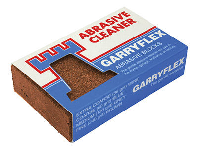 Abrasive Rubber Block, Fine Brown, 240 Grit, Garryflex