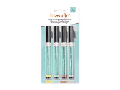 ImpressArt Stamping Pack of 4      Colours Antique Enamel Marker Pen