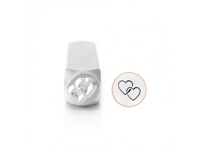 ImpressArt Interlocking Hearts     Design Stamp 9.5mm - Standard Image - 1