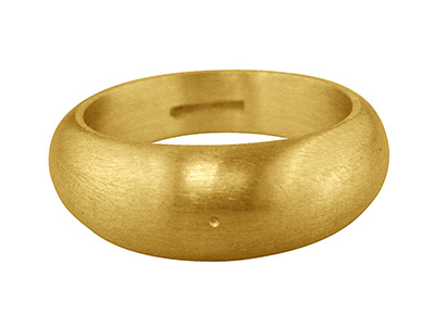 9ct Yellow C19 Domed Ring-widest Pt. 8.0mm Plain With Punch Mark Hollowed Back Size:q