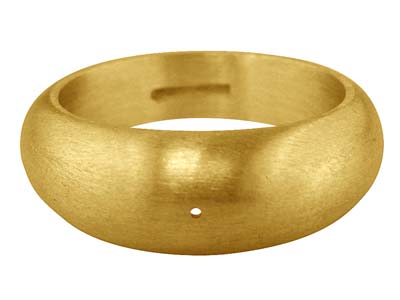 9ct Yellow Gold Domed Ring Plain    Hallmarked Widest Point 6.75mm Size Q Hollowed Back With Centre Punch,  100% Recycled Gold - Standard Image - 1