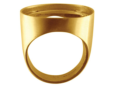 9ct Yellow Gold Full Sovereign Ring 4 Claw Bezel Plain Hallmarked Size  Z Open Back - Standard Image - 1