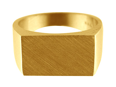 9ct Yellow Gold Initial Ring        Rectangular 17x12mm Hallmarked Head Depth 2.9mm Size S - Standard Image - 1