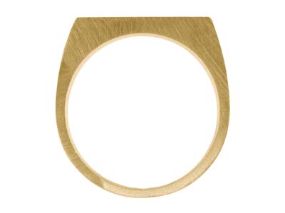 9ct Yellow Gold Initial Ring        Rectangular 18x10mm Hallmarked Head Depth 1.75mm Size R, 100% Recycled  Gold - Standard Image - 2