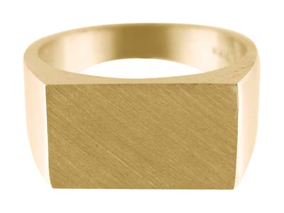 9ct Yellow Gold Initial Ring        Rectangular 17x11mm Hallmarked Head Depth 2.1mm Size R, 100% Recycled   Gold - Standard Image - 1