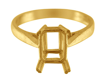 9ct Yellow Gold Dress Ring         Octagonal Centre Hallmarked Stone  Size 8x6mm Size M 1/2 - Standard Image - 1