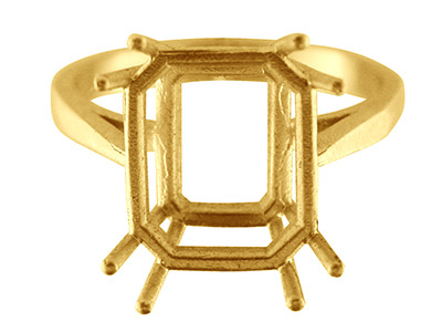 9ct Yellow Gold Dress Ring         Octagonal Centre Hallmarked Stone  Size 12x10mm Size O - Standard Image - 1