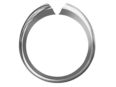 9ct White Gold Medium D Shape Ring Shank Size M - Standard Image - 1