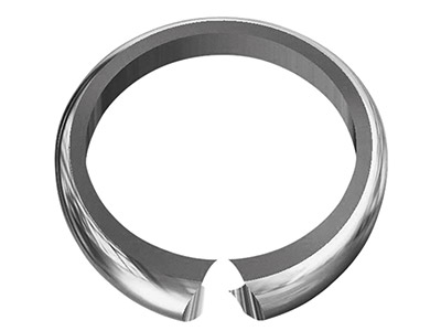 9ct White Gold Medium D Shape Ring Shank Size M - Standard Image - 2
