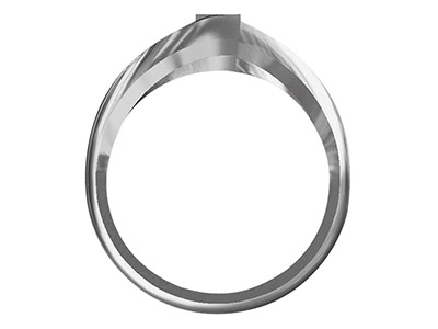 9ct White Gold Medium Straight     Crossover Ring Shank Size M - Standard Image - 1