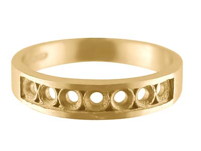 18ct Yellow Gold 7 Stone 1/2       Eternity Ring Hallmarked Size P,   100% Recycled Gold - Standard Image - 1